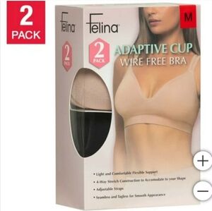 Felina Adaptive Cup Wire Free Bra 2 Pack -